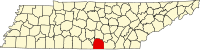 フランクリン郡の位置を示したテネシー州の地図