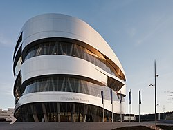 Mercedes-Benz Museum - Wikipedia, the free encyclopedia - The Mercedes-Benz Museum is an automobile museum in Stuttgart, Germany. It   covers the history of the Mercedes-Benz brand and the brands associated with it  Â ...