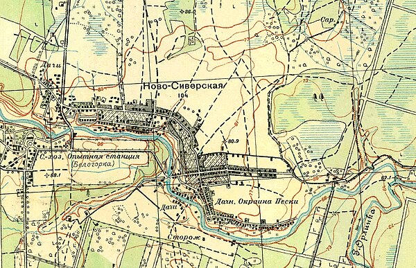 Посёлок совхоза Белогорка на карте 1931 года