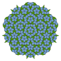 彭羅斯平鋪（英语：Penrose tiling），包含多種對稱性，但它永遠無法週期性重複。