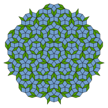 A Penrose tiling Penrose Tiling (Rhombi).svg