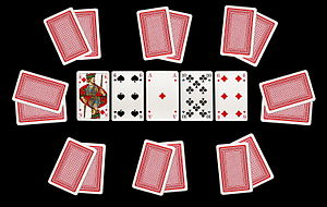 Deutsch: Poker - Karten beim Texas Hold'em für...