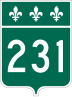 Route 231 marker