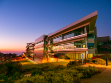 Rady School of Management at blue hour