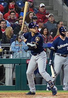 Braun at bat with the Brewers in 2019 Ryan Braun (47847624852) (cropped).jpg