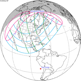 Carte de l'éclipse générale