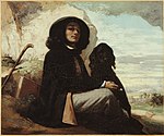 『黒い犬を連れた自画像』(1842) プティ・パレ