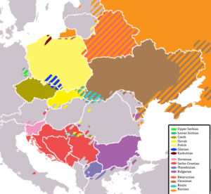 Linguistic maps of Slavic languages Slavic languages.png