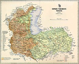 Comitato di Sopron – Mappa
