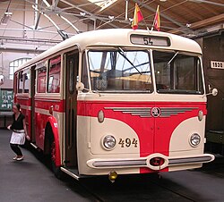 Škoda trolibusz a tömegközlekedési múzeumban