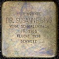 Stolperstein für Dr. Susanne Bing (Oberländer Ufer 208)