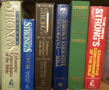 Editions and reprints of Strong's Concordance, now in the public domain Strongs Concordances.png