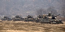 United States Forces Korea (pictured here in 2017) have been described as a tripwire force. SuHo Lightening Combined Training Exercise.jpg