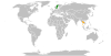 Location map for Sweden and Thailand.