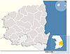 Map showing the position of South Chungcheong province in South Korea