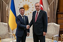 Ukraine President Volodymyr Zelenskyy meets Turkish President Recep Tayyip Erdogan during a state visit to the Republic of Turkiye, 7 August 2019.jpg