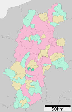 Vị trí của Minamiminowa ở tỉnh Nagano