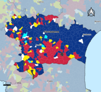 Candidat arrivé en tête au 1er tour par commune. Emmanuel Macron Marine Le Pen Jean-Luc Mélenchon Éric Zemmour Valérie Pécresse Jean Lasalle Deux à égalité