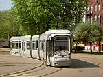 Moderne Citadis-tram, bedoeld voor de lightrail-lijn tussen Katowice en Bytom.