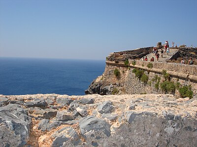 La forteresse de Gramvoussa sur l'île d’Ímeri Gramvoússa.