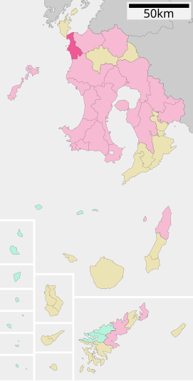 Lokasi Akune di Prefektur Kagoshima