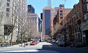 Albany Street looking east from its western terminus in Battery Park City Albany Street looking east 1.jpg