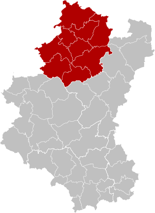 巴斯通區在盧森堡省的位置