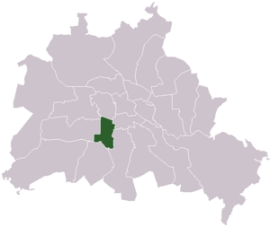Lage des ehemaligen Bezirks Schöneberg in Berlin