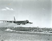 First flight of the B-52 Stratofortress on 15 April 1952 Boeing B-52 First Flight P-12139 (7251480460).jpg