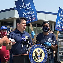 Congressman Boyle speaking at a rally to support U.S. Postal Service workers, August 2020 Boyle USPS Rally August 2020.jpg