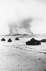 Немецкие танки атакуют советские позиции в районе Истры, 25 ноября 1941 года