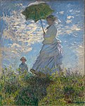 Žena s parazolom - Gospa Monet in njen sin, 1875