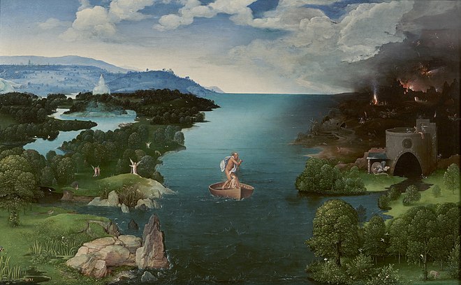 Landscape with Charon Crossing the Styx, Joachim Patinir, c. 1515-1524, Prado Crossing the River Styx.jpg