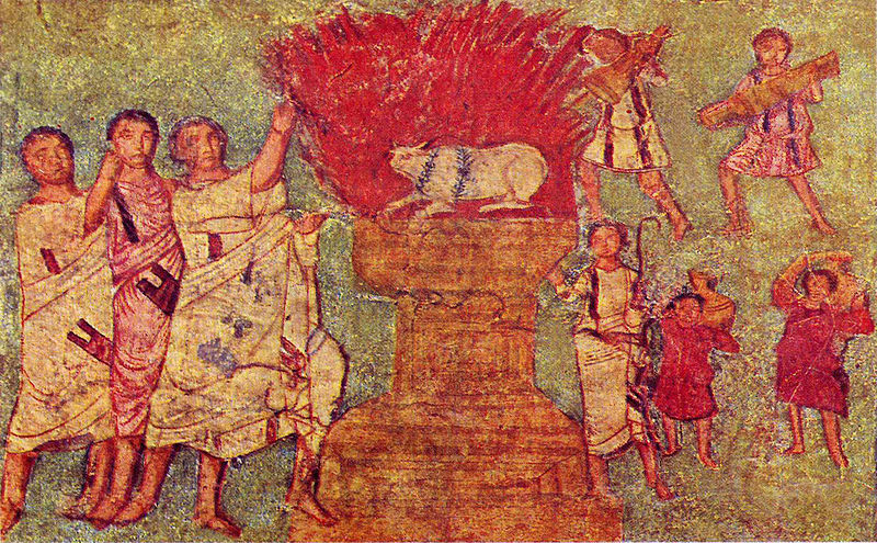 File:Dura Europos fresco worshipping gold calf.jpg