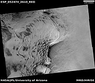 Ridges, as seen by HiRISE under HiWish program. These may be associated with past glacial activity.