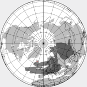 Situación de la nube de ceniza volcánica el 17 de abril, 18:00 UTC.