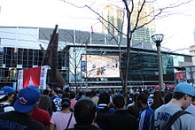 Fans at Maple Leafs Square during the playoffs.