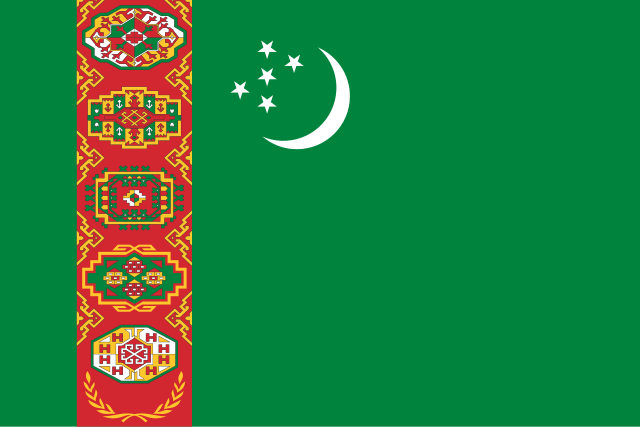 Le drapeau du Turkménistan.