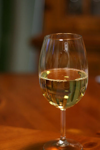 Gewürztraminer wine in glass