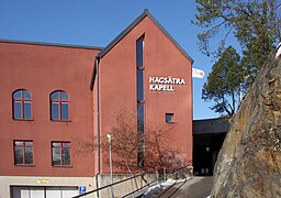 Kyrkobyggnaden 2011, då den inrymde Hagsätra kapell.