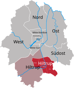 Läge för Münster-Hiltrup i Münster