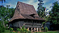 Hagyományos ház Észak-Szumátrán