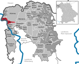 Läget för Karlstein am Main i Landkreis Aschaffenburg