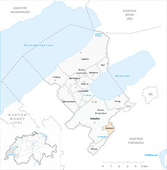 Kaart van de voormalige gemeente