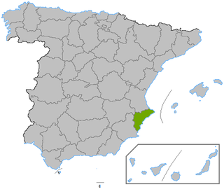 Poziția regiunii Alicante