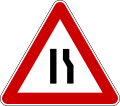 Road narrows on the right