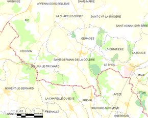 Poziția localității Saint-Germain-de-la-Coudre