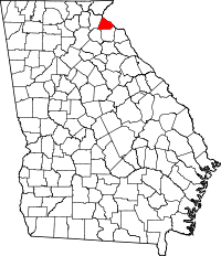 Map of Džordžija highlighting Stephens County