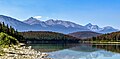 Muhigan Mountain (center) from Patricia Lake, with Roche Noire to right.