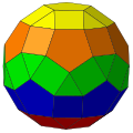 Rhombenikosidodekaeder – coloriert in 5 Farben